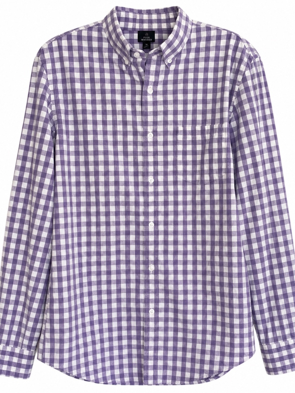 J.Crew Flex Washed Slim Fit Button Down Shirt Men’s Medium Purple White Gingham
